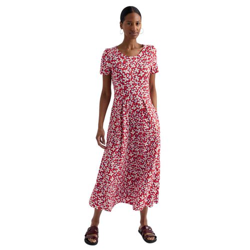 Seasalt Cornwall S/S Veronica Dress Posy Press Boat Red